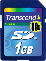 Secure Digital (SD) geheugenkaart van Transcend. SecureDigital is een speciale versie van de MultiMediaCard. De kaart is gezamenlijk ontwikkeld door Sandisk, Toshiba en Matsushita Electric (Panasonic).